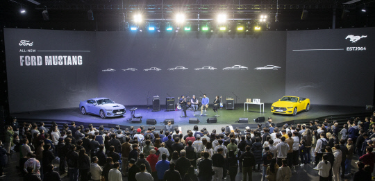 지난 15일 경기도 광명에 위치한 아이벡스(IVEX) 스튜디오에서 고객 대상으로 진행한 7세대 머스탱 올-뉴 포드 머스탱의 쇼케이스 행사 현장. 포드세일즈서비스코리아 제공